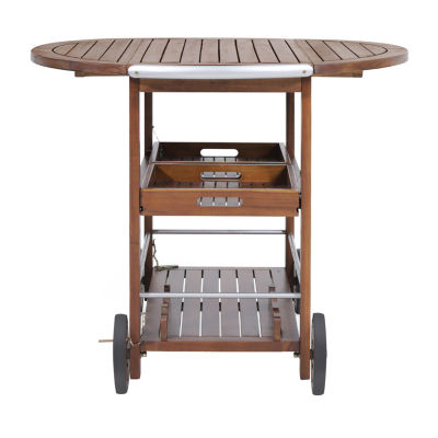 Cynthia Wood-Top Serving Cart