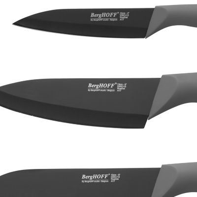 BergHOFF Leo Stainless Steel Knife Set with Block - Gray, 6 pc