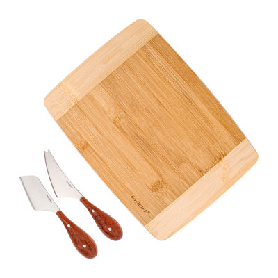 BergHOFF Bamboo 3-pc.Cutting Board and Aaron Probyn Cheese Knife Set