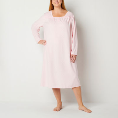 Adonna Womens Plus Long Sleeve Square Neck Nightgown JCPenney