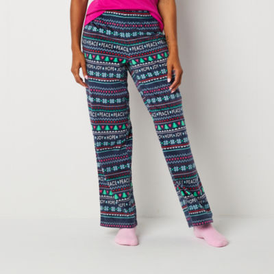 Sleep Chic Womens Pajama Fleece Pants With Socks