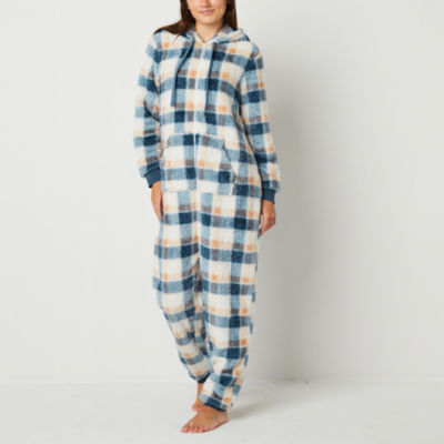 Peace Love And Dreams Womens Long Sleeve Plush One Piece Pajama