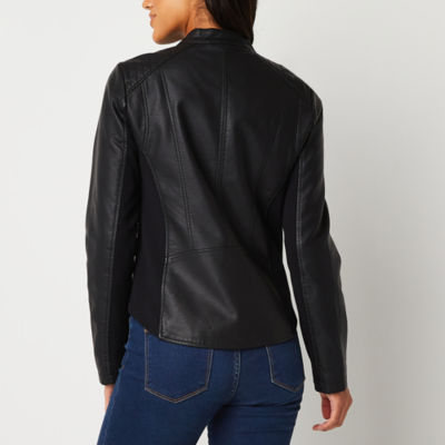 a.n.a Womens Faux Leather Lightweight Motorcycle Jacket