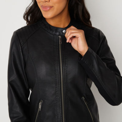 a.n.a Faux Leather Motorcycle Jacket, Color: Black - JCPenney