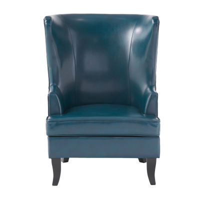 Canterburry Wingback Chair, Color Teal Matte Black JCPenney