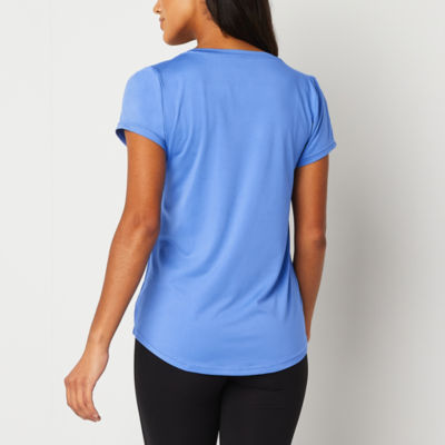 Xersion Womens Activewear T-Shirt Blue Heathered Breathable Size