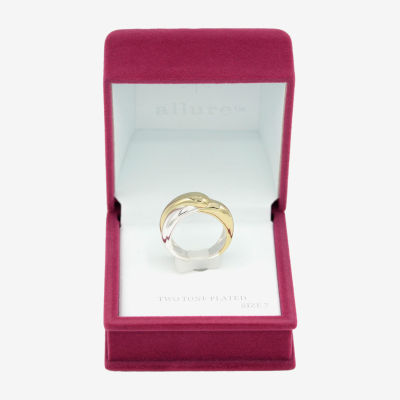 Sparkle Allure 14K Gold Over Brass Pure Silver Band