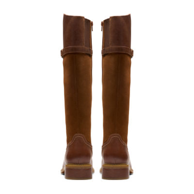 Clarks Womens Maye Carly Stacked Heel Riding Boots