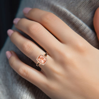 Le Vian® Grand Sample Sale™ Ring featuring 1 1/2 CT. Peach Morganite™ 1/10 CT. Chocolate Diamonds® 1/4 CT. Nude Diamonds™ set in 14K Strawberry Gold®
