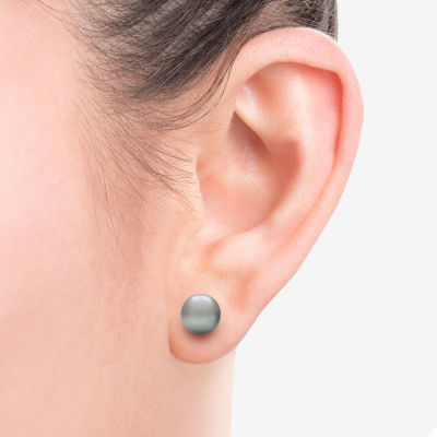 Cultured Freshwater Pearl and Crystal Sterling Silver 8-pr. Stud