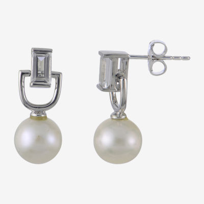 Cultured Freshwater Pearl Sterling Silver Drop Earrings