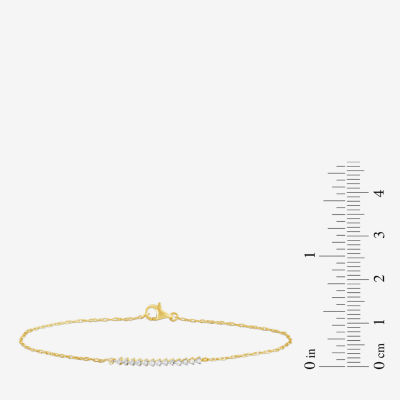 10K Gold 7.25 Inch Rope Bar Chain Bracelet