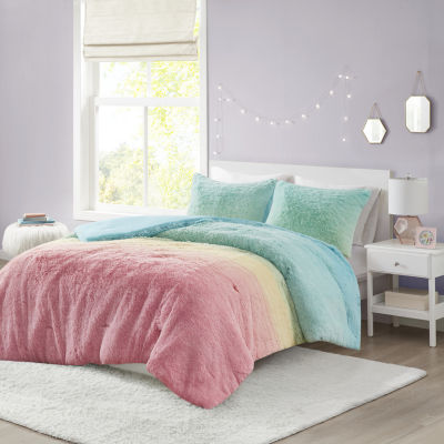 Mi Zone Talia Ultra Cozy & Soft Ombre Shaggy Faux Fur Comforter Set With Sham