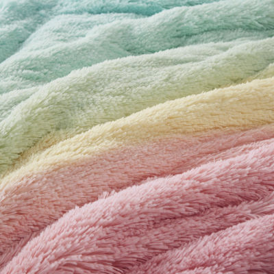 Mi Zone Talia Ultra Cozy & Soft Ombre Shaggy Faux Fur Comforter Set With Sham