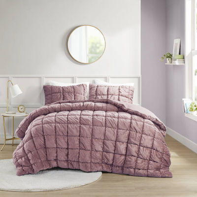 Intelligent Design Velvet Midweight Down Alternative Comforter Set