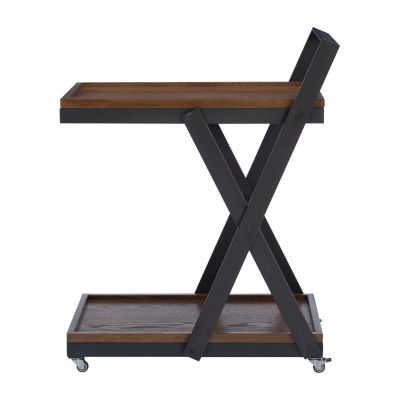 Ebbtide Wood-Top Serving Cart