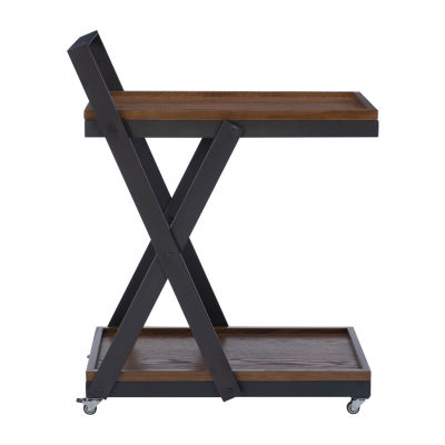 Ebbtide Wood-Top Serving Cart
