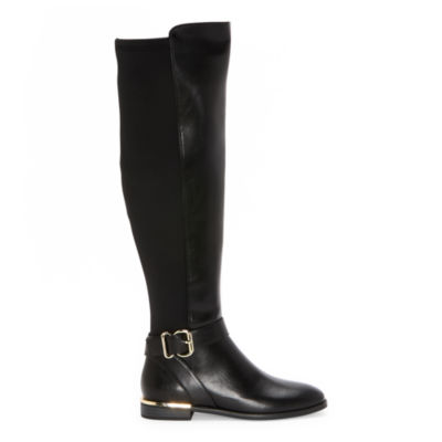 Liz Claiborne Womens Jepson Stacked Heel Over the Knee Boots