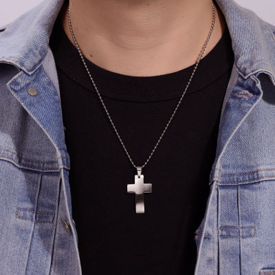 Mens Stainless Steel Cross Pendant