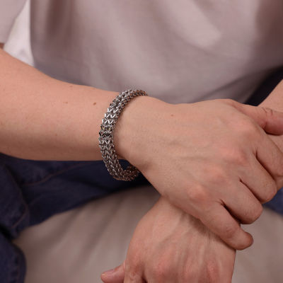 Mens Stainless Steel Wheat Chain Bracelet