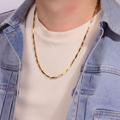 Mens Stainless Steel & Gold-Tone IP 24" 3mm Link Chain