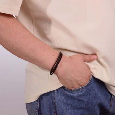 Mens Stainless Steel Wrap Bracelet