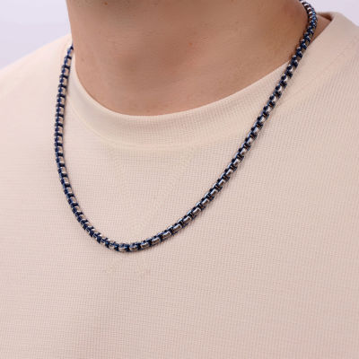 22 Inch Stainless Steel Solid Box Chain Necklace