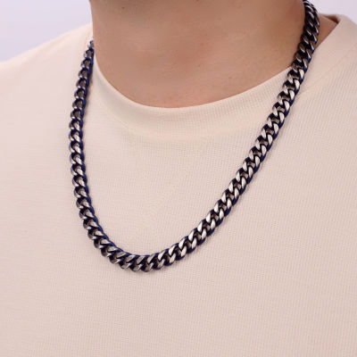 Stainless Steel 24 Inch Solid Curb Chain Necklace