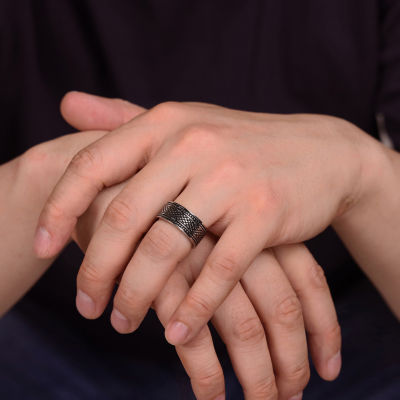 Mens 9M Sterling Silver Band