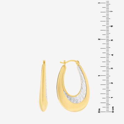 14K Gold Over Silver 36mm Oval Hoop Earrings