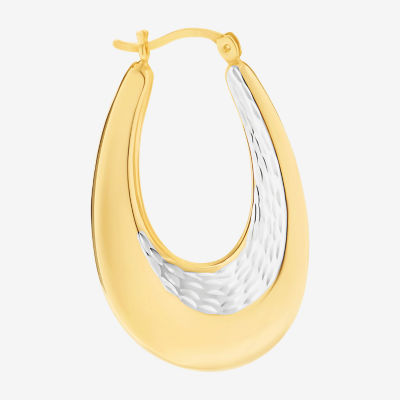 14K Gold Over Silver 36mm Oval Hoop Earrings