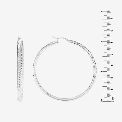 Sterling Silver 55mm Round Hoop Earrings