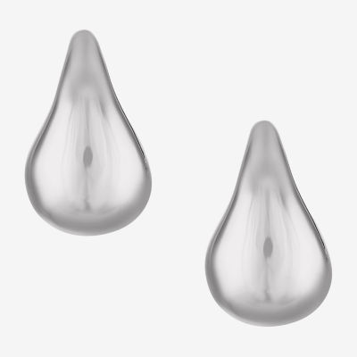 Womens Sterling Silver 33mm Hoop Earrings