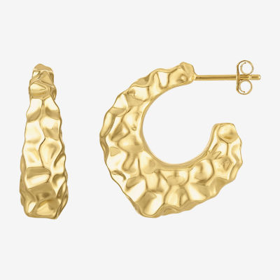 14K Gold Over Silver 25.5mm Hoop Earrings