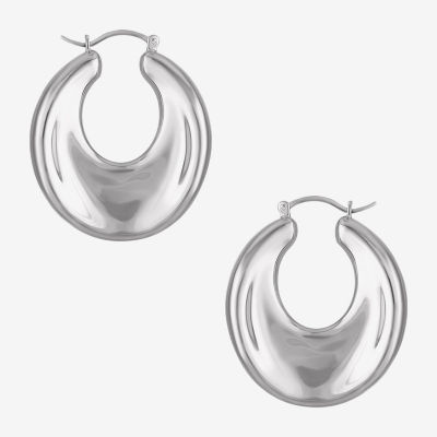 Sterling Silver 36.5mm Hoop Earrings