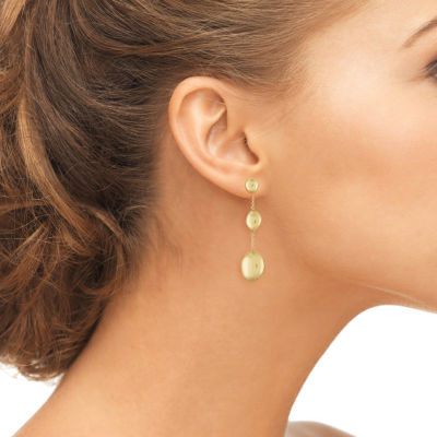 14K Gold Over Silver Drop Earrings