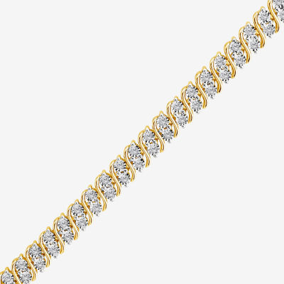 (I1/ I) 1 CT. T.W. Lab Grown White Diamond 14K Gold Over Silver or Sterling Silver 7.5 Inch Tennis Bracelet