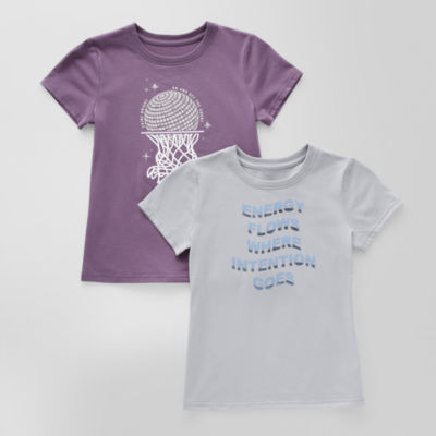 Xersion Little & Big Girls 2-pc. Crew Neck Short Sleeve Graphic T-Shirt