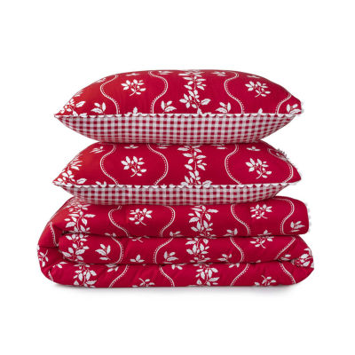 Martha Stewart Holly Stripe 3-pc. Reversible Comforter Set