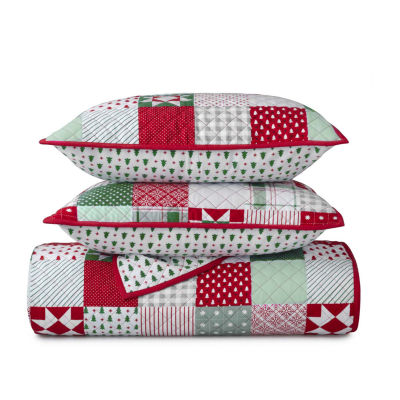 Martha Stewart Patchwork 3-pc. Reversible Quilt Set