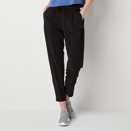 Xersion Womens FeatherLite Woven Mid Rise Tapered Pull-On Pants, Xx-large, Black