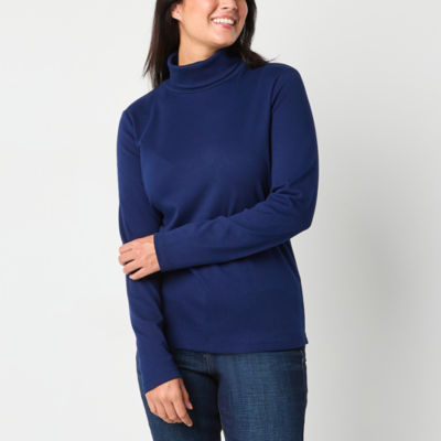 St. John's Bay Womens Turtleneck Long Sleeve T-Shirt