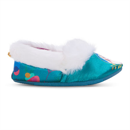 Disney Collection Girls Frozen Slip-On Slippers, 5-6, Blue