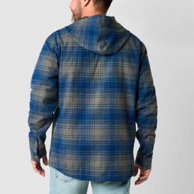 Victory Flannel Pullover Mens Hooded Midweight Shirt Jacket, Color