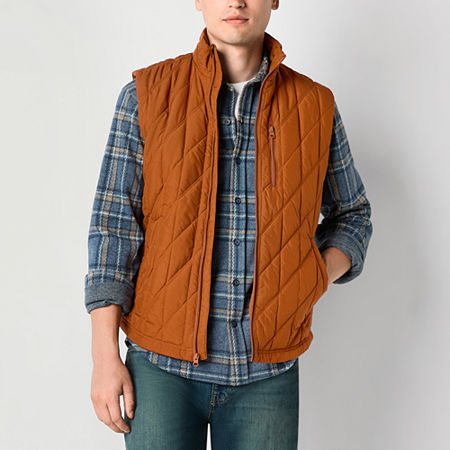 Mutual Weave Quilted Vest, Small, Brown