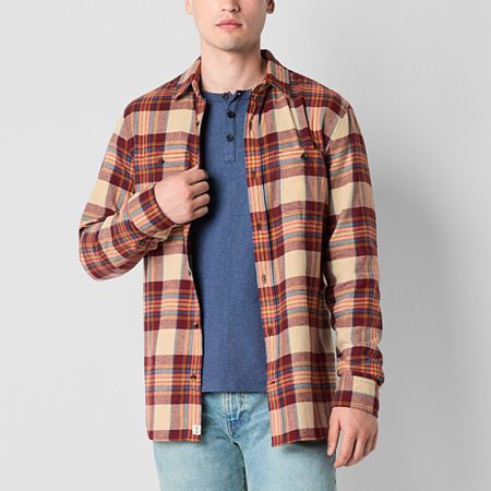 Mutual Weave Mens Regular Fit Long Sleeve Flannel Shirt, Xx-large, Red