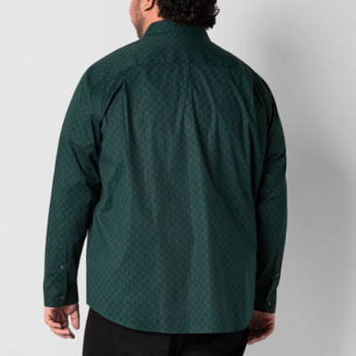 Shaquille O'Neal XLG Mens Long Sleeve Classic Fit Big and Tall Button-Down Shirt