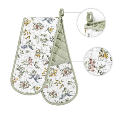 No 918 Provence Quilted Floral Print Kitchen Double Oven Mitt