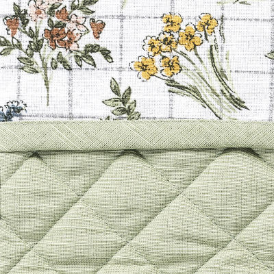 No 918 Provence Quilted Floral Print Kitchen Double Oven Mitt Set