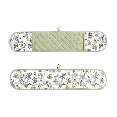 No 918 Provence Quilted Floral Print Kitchen Double Oven Mitt Set